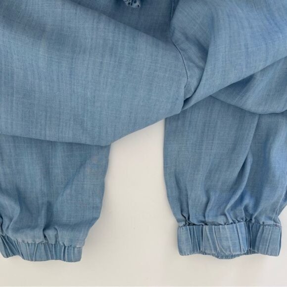 American Rag Jumpsuit Large Strapless Chambray Pocket Festival Boho-Chic Coastal - Picture 8 of 12